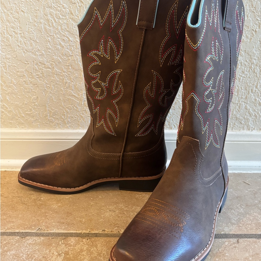 Brown Western Heeled Boots